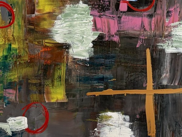 Detail von Markierungen: Kreuz- und Kreisformen